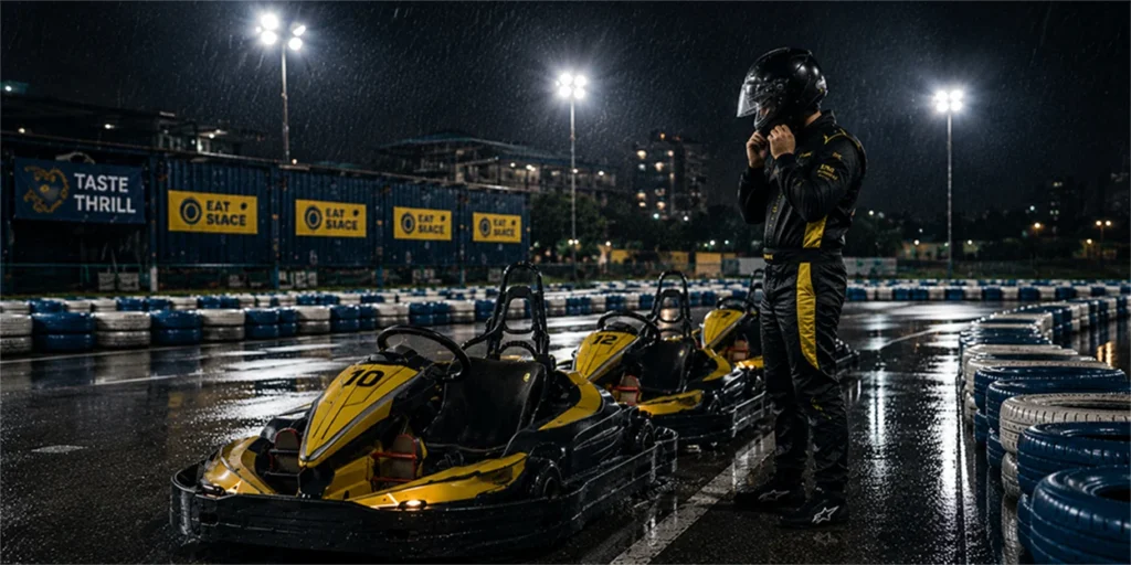 go karting in rain republic of karting